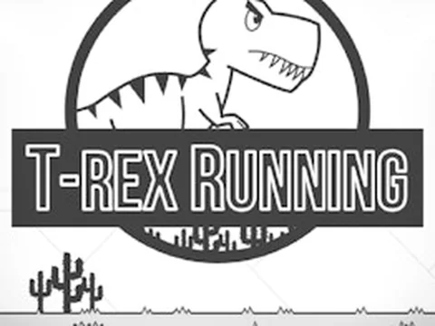 T-Rex Running Black and White