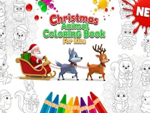 Christmas Animal Coloring Book for Kids