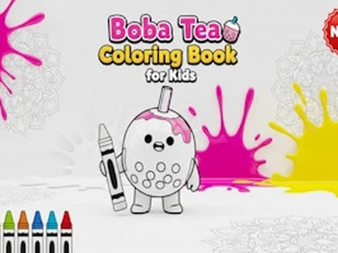 Boba Tea Coloring Book for Kids