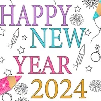 Happy New Year 2024 Coloring Game