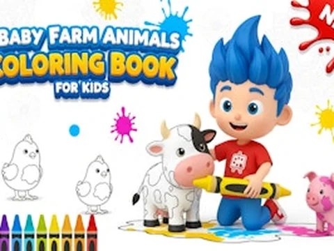 Baby Farm Animals Coloring Book for Kids