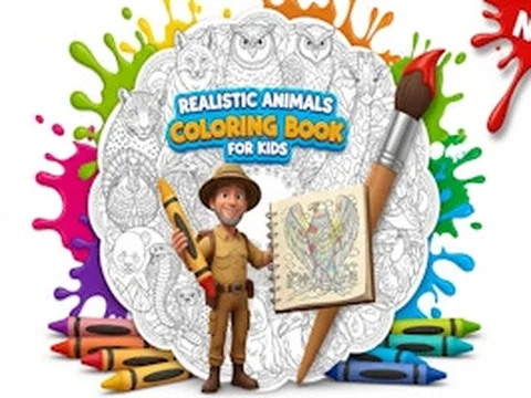 Realistic Animals Coloring Book for Kids