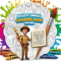 Realistic Animals Coloring Book for Kids