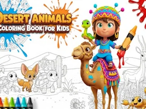 Desert Animals Coloring Book for Kids