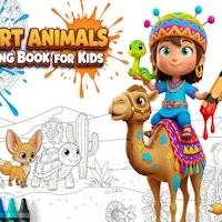 Desert Animals Coloring Book for Kids