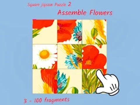 Square jigsaw Puzzle 2 - Assemble Flowers