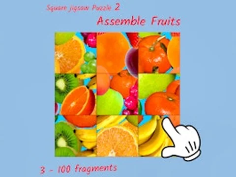 Square jigsaw Puzzle 2 - Assemble Fruits