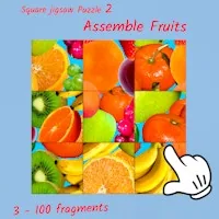 Square jigsaw Puzzle 2 - Assemble Fruits
