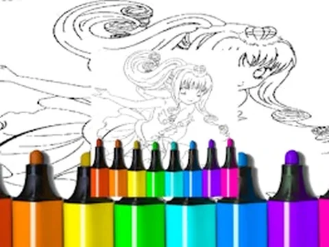 Anime Blue Mermaid Coloring